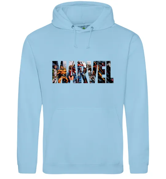 Мужская толстовка (худи) Marvel bright logo Голубой фото