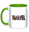 Чашка с цветной ручкой Marvel bright logo Лаймовый фото
