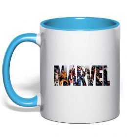Чашка з кольоровою ручкою Marvel bright logo