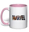 Чашка з кольоровою ручкою Marvel bright logo Ніжно рожевий Чашка з кольоровою ручкою Marvel bright logo Ніжно рожевий фото