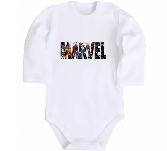 Дитячий бодік Marvel bright logo Білий фото