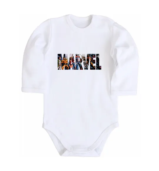 Детский боди Marvel bright logo Белый фото