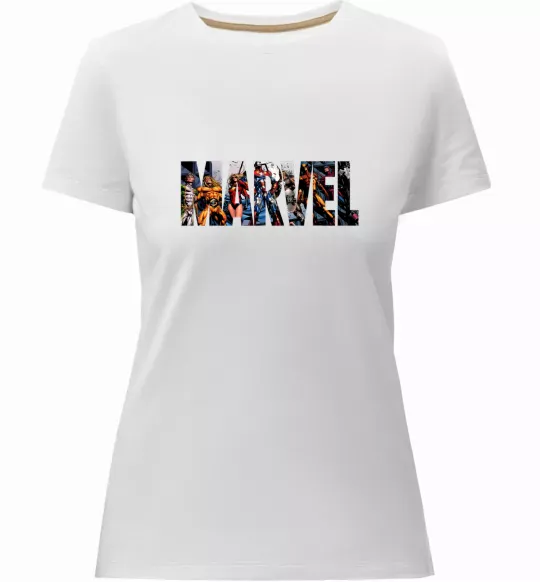 Жіноча преміум футболка Marvel bright logo Білий фото