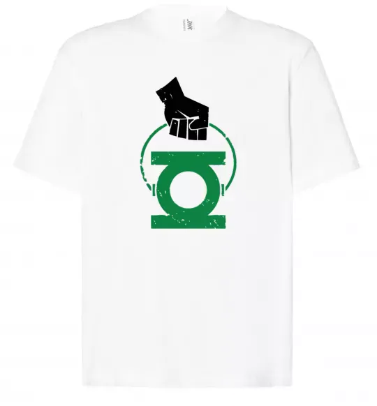 Футболка Оверсайз Рука тримає зелений ліхтар Белый фото