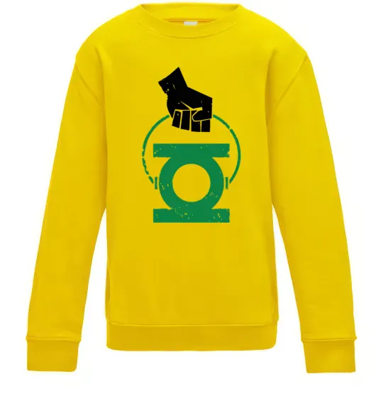 Дитячий світшот Рука тримає зелений ліхтар Сонячно жовтий фото