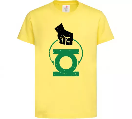 Детская футболка Рука тримає зелений ліхтар Лимонный фото