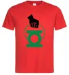 Чоловіча футболка Рука тримає зелений ліхтар Червоний фото