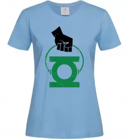 Женская футболка Зелений ліхтар лого біле Голубой фото