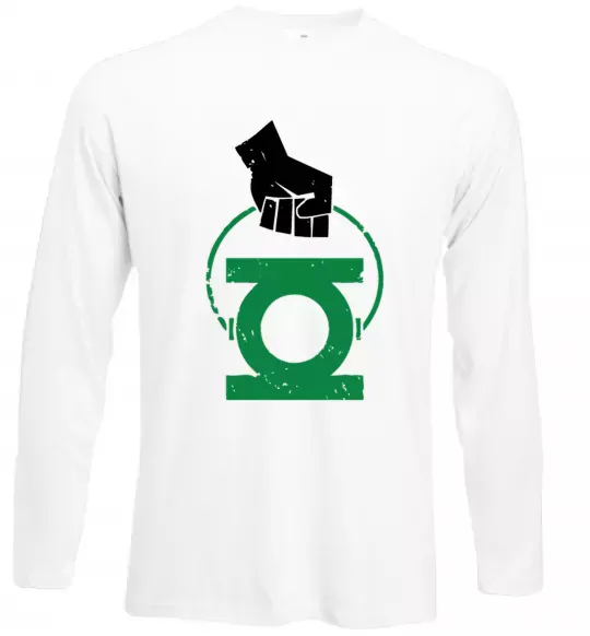 Лонгслів Рука тримає зелений ліхтар Білий фото