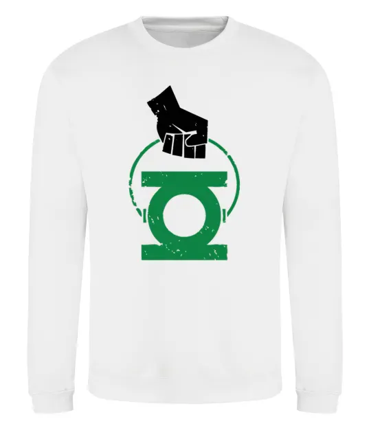 Свитшот Рука тримає зелений ліхтар Белый фото