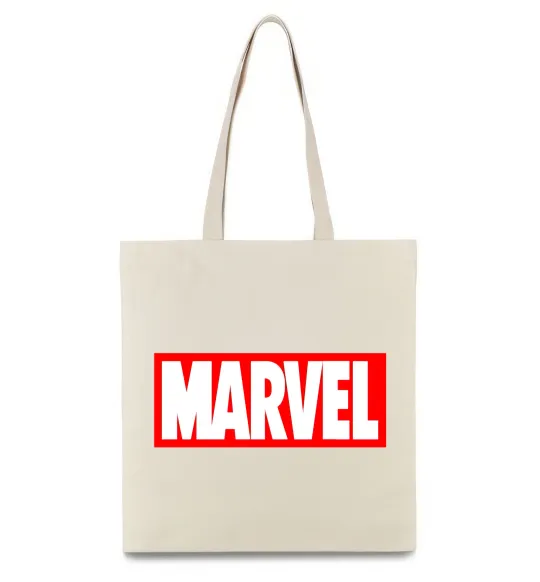 Эко-сумка Marvel logo red white Бежевый фото