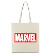 Эко-сумка Marvel logo red white Бежевый фото