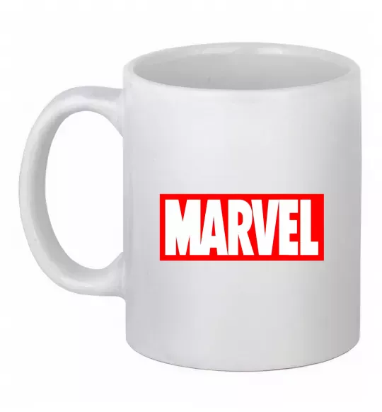 Чашка керамічна Marvel logo red white Білий фото