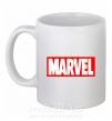 Чашка керамическая Marvel logo red white Белый фото