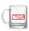 Чашка стеклянная Marvel logo red white Прозрачный фото