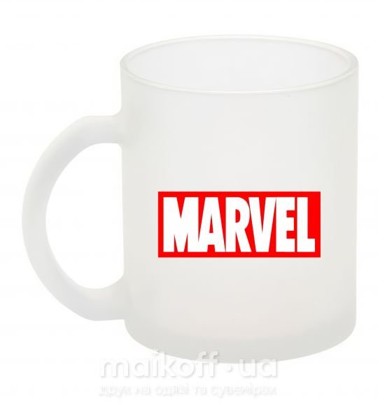 Чашка стеклянная Marvel logo red white Фроузен фото