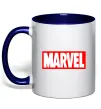 Чашка з кольоровою ручкою Marvel logo red white Глибокий темно-синій фото