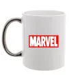 Чашка з кольоровою ручкою Marvel logo red white Срібло фото