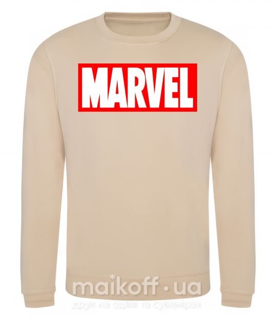 Свитшот Marvel logo red white Песочный фото