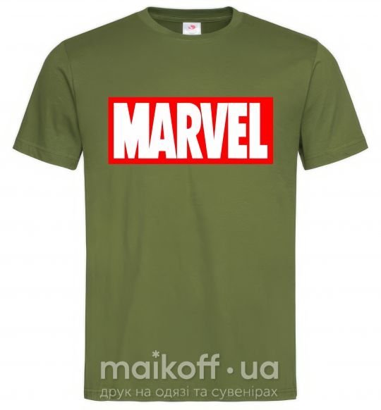 Чоловіча футболка Marvel logo red white Оливковий фото