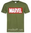 Мужская футболка Marvel logo red white Оливковый фото