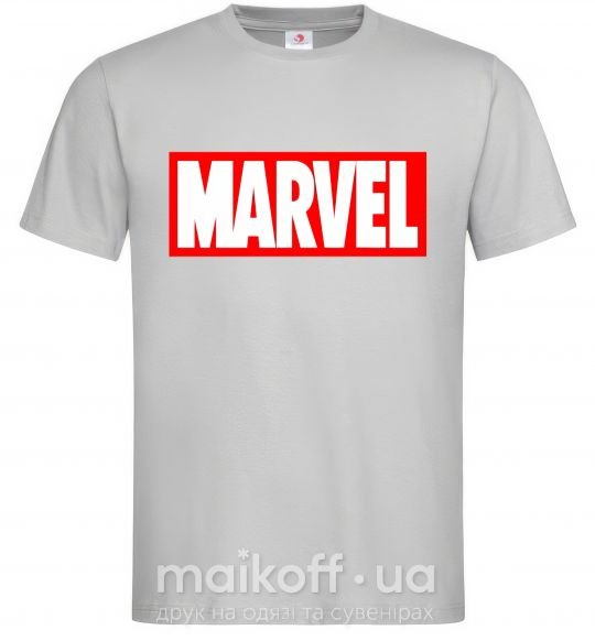 Мужская футболка Marvel logo red white Серый фото