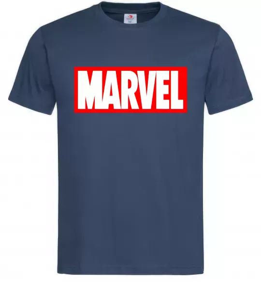 Чоловіча футболка Marvel logo red white Темно-синій фото