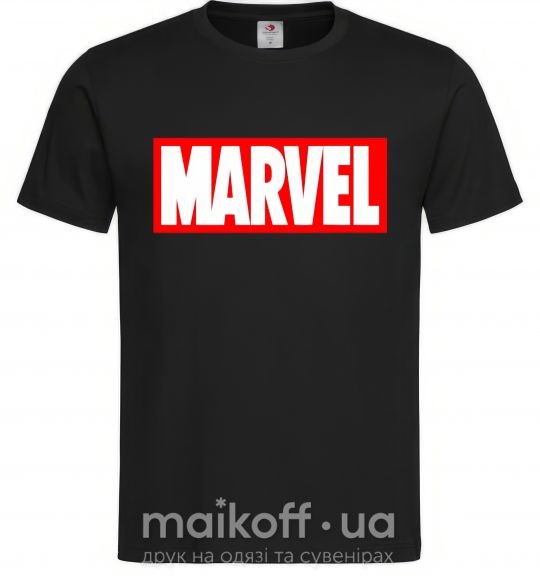 Чоловіча футболка Marvel logo red white Чорний фото