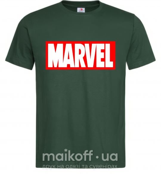 Мужская футболка Marvel logo red white Темно-зеленый фото