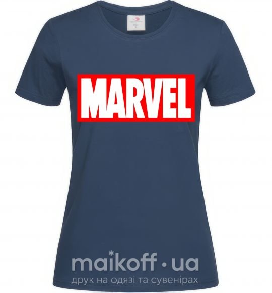 Женская футболка Marvel logo red white Темно-синий фото