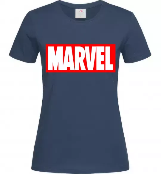 Жіноча футболка Marvel logo red white Темно-синій фото