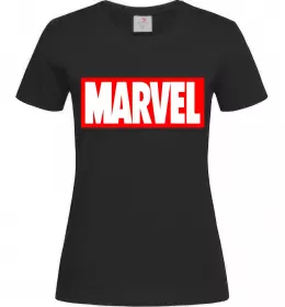 Женская футболка Marvel logo red white Черный фото