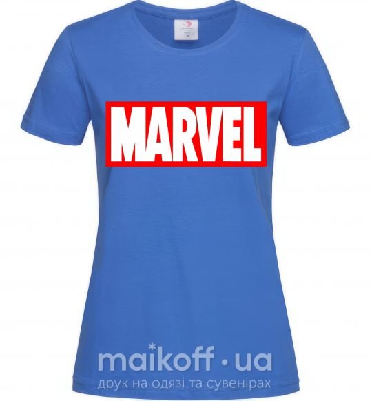 Жіноча футболка Marvel logo red white Яскраво-синій фото