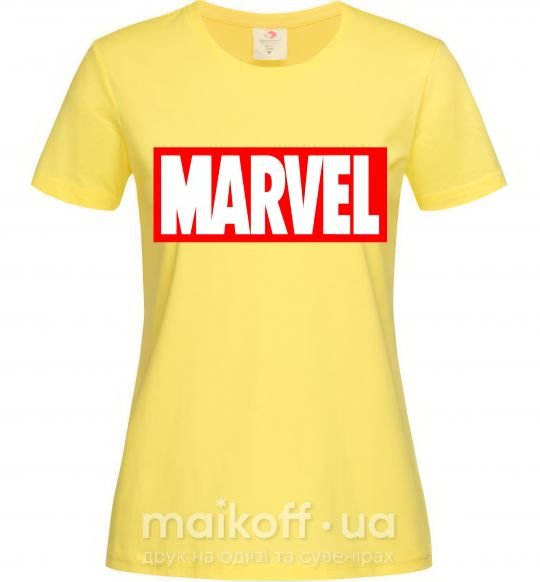 Женская футболка Marvel logo red white Лимонный фото
