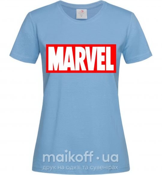 Жіноча футболка Marvel logo red white Блакитний фото