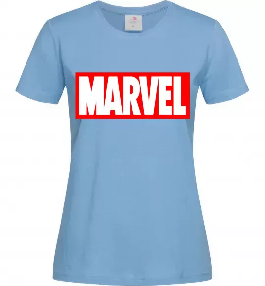 Жіноча футболка Marvel logo red white Блакитний фото