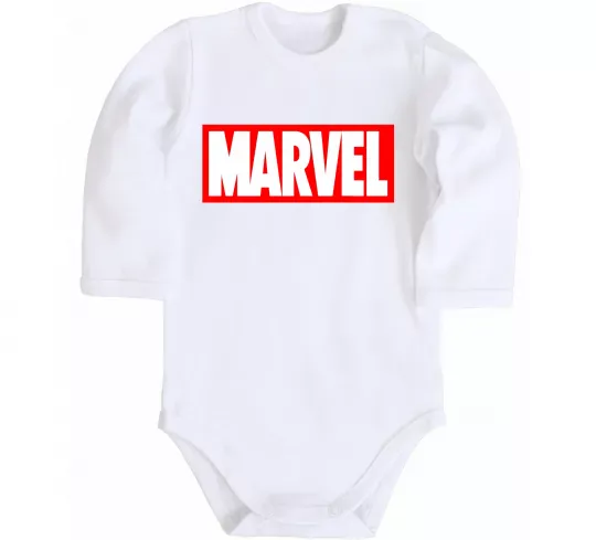 Дитячий бодік Marvel logo red white Білий фото