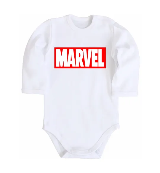 Детский боди Marvel logo red white Белый фото