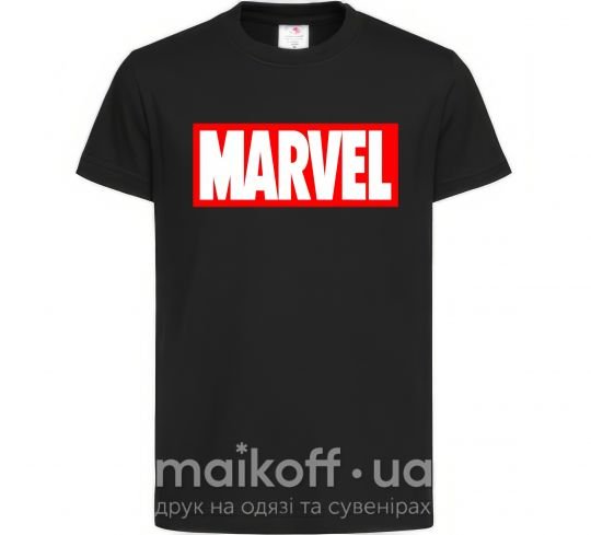 Детская футболка Marvel logo red white Черный фото