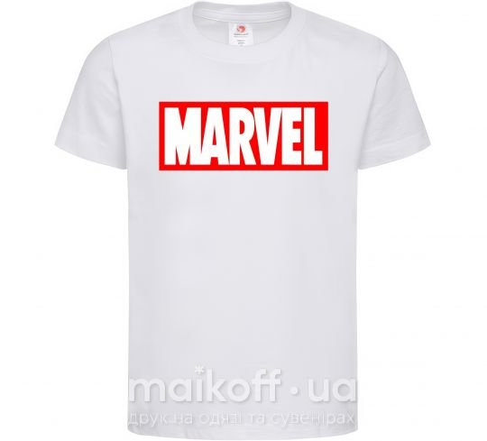 Детская футболка Marvel logo red white Белый фото