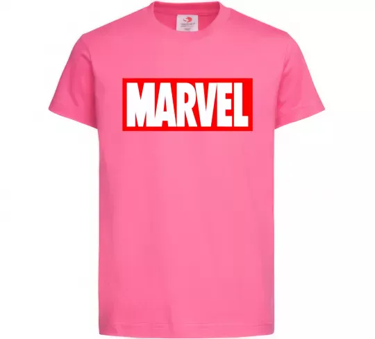 Детская футболка Marvel logo red white Ярко-розовый фото