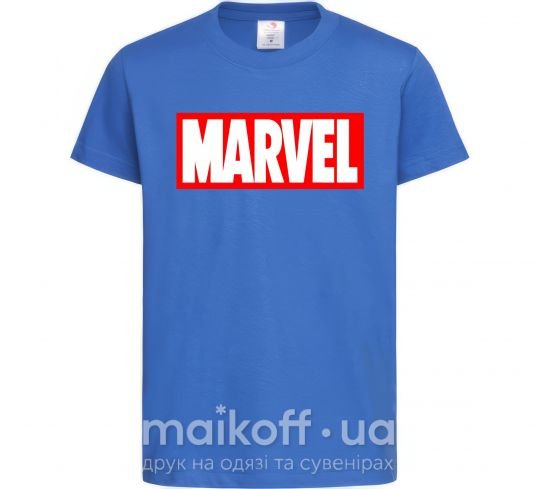 Детская футболка Marvel logo red white Ярко-синий фото