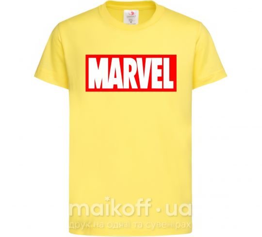 Детская футболка Marvel logo red white Лимонный фото