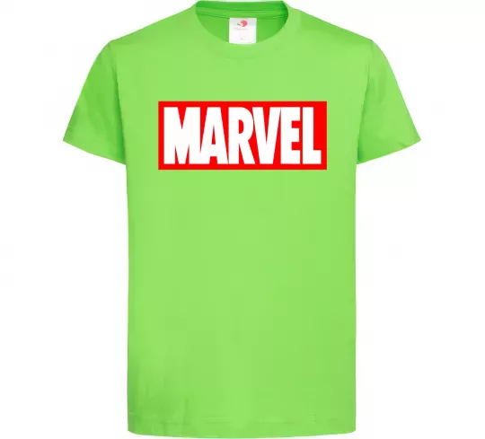 Детская футболка Marvel logo red white Лаймовый фото