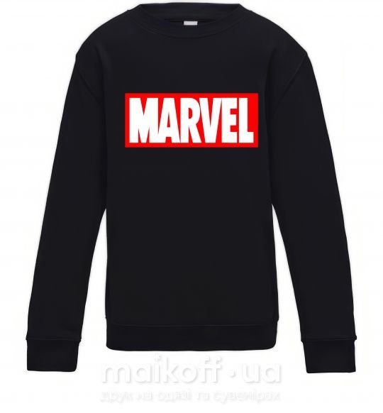 Детский Свитшот Marvel logo red white Черный фото