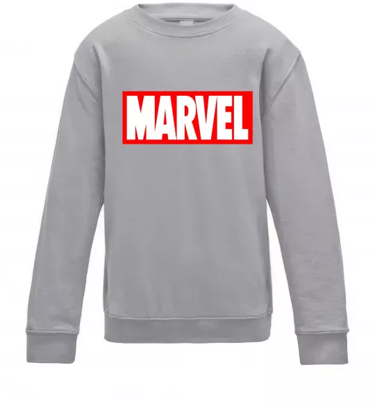 Дитячий світшот Marvel logo red white Сірий меланж фото