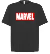 Футболка Оверсайз Marvel logo red white Чорний фото