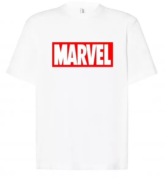 Футболка Оверсайз Marvel logo red white Білий фото