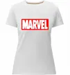 Жіноча преміум футболка Marvel logo red white Білий фото