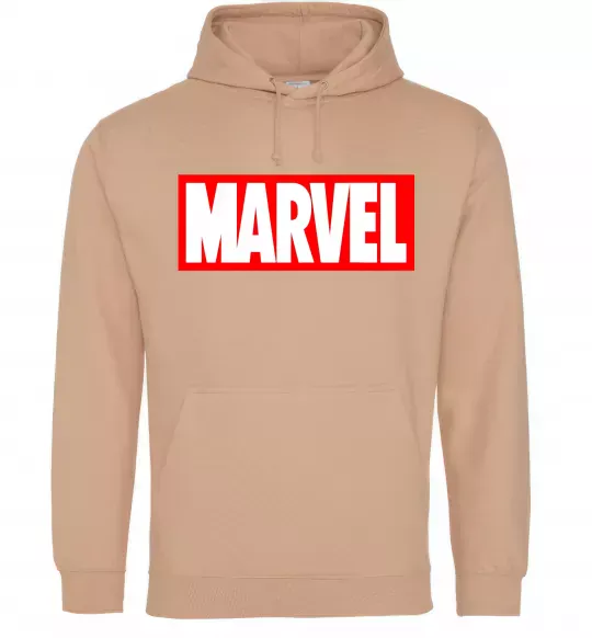 Чоловіча толстовка (худі) Marvel logo red white Пісочний фото